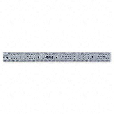 MITUTOYO 182203 Steel Rule Flexible 6 In 32/64/10/100ths