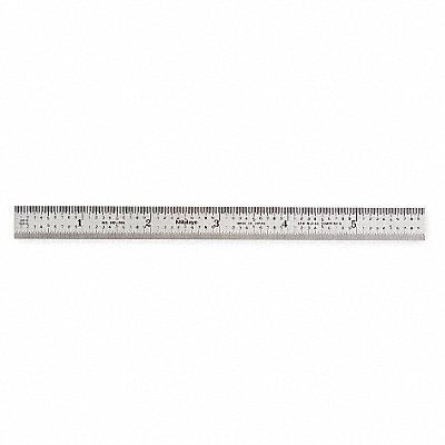 MITUTOYO 182206 Steel Rule Rigid 6In 50/100ths/0.5/1mm