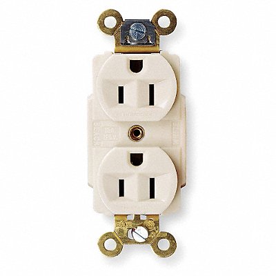 HUBBELL HBL5262W Recept White 15 A 2P3W Back Side 1PK