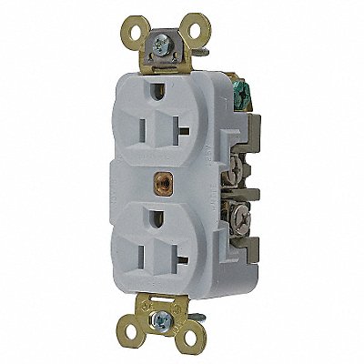 HUBBELL HBL5362W Recept White 20 A 2P3W Back Side 1PK