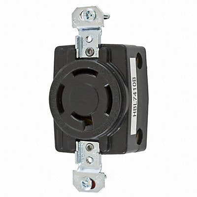 HUBBELL HBL7410B Locking Receptacle 20 A Blk Nylon NoNEMA 1Gng
