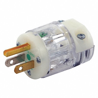 HUBBELL HBL8215CT Straight Blade Plug Clr 15 A Stnd 5-15P