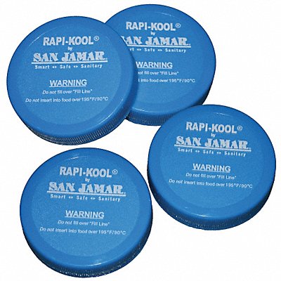 SAN JAMAR RCUCAPPAK Food Chiller Cap 6 in Dia Blue PK4