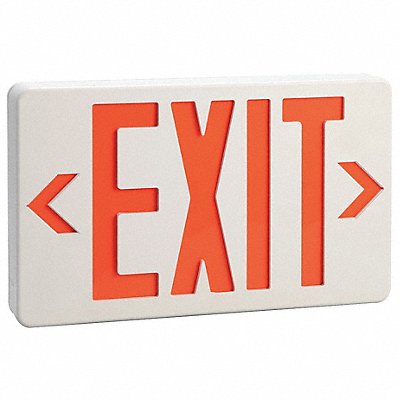 LUMAPRO 6CGL5 Exit Sign Plastic White 11 13/16in 0.6W