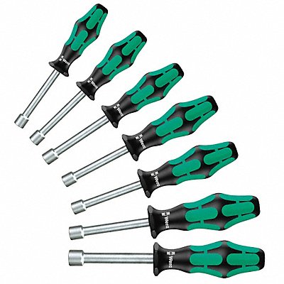 WERA 5345230001 Nut Driver Set SAE Hollow Round 7 pcs.