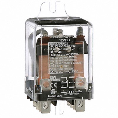 SCHNEIDER 389FXBXC112D H8161 Enclosed Power Relay 12VDC DPDT 8Pins