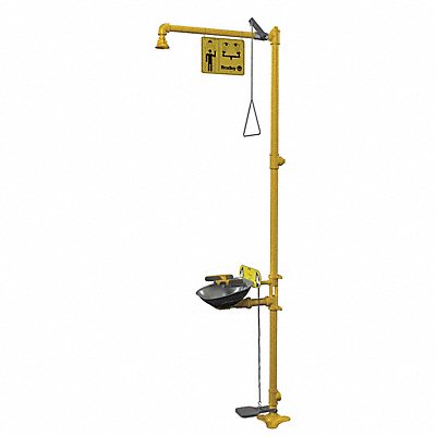 BRADLEY S19314AC Drench Shower With Eyewash Yellow