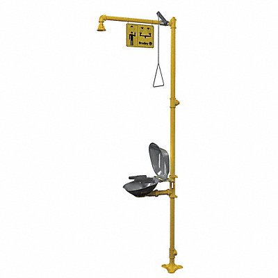 BRADLEY S19314DCFW Drench Shower With Eyewash Yellow