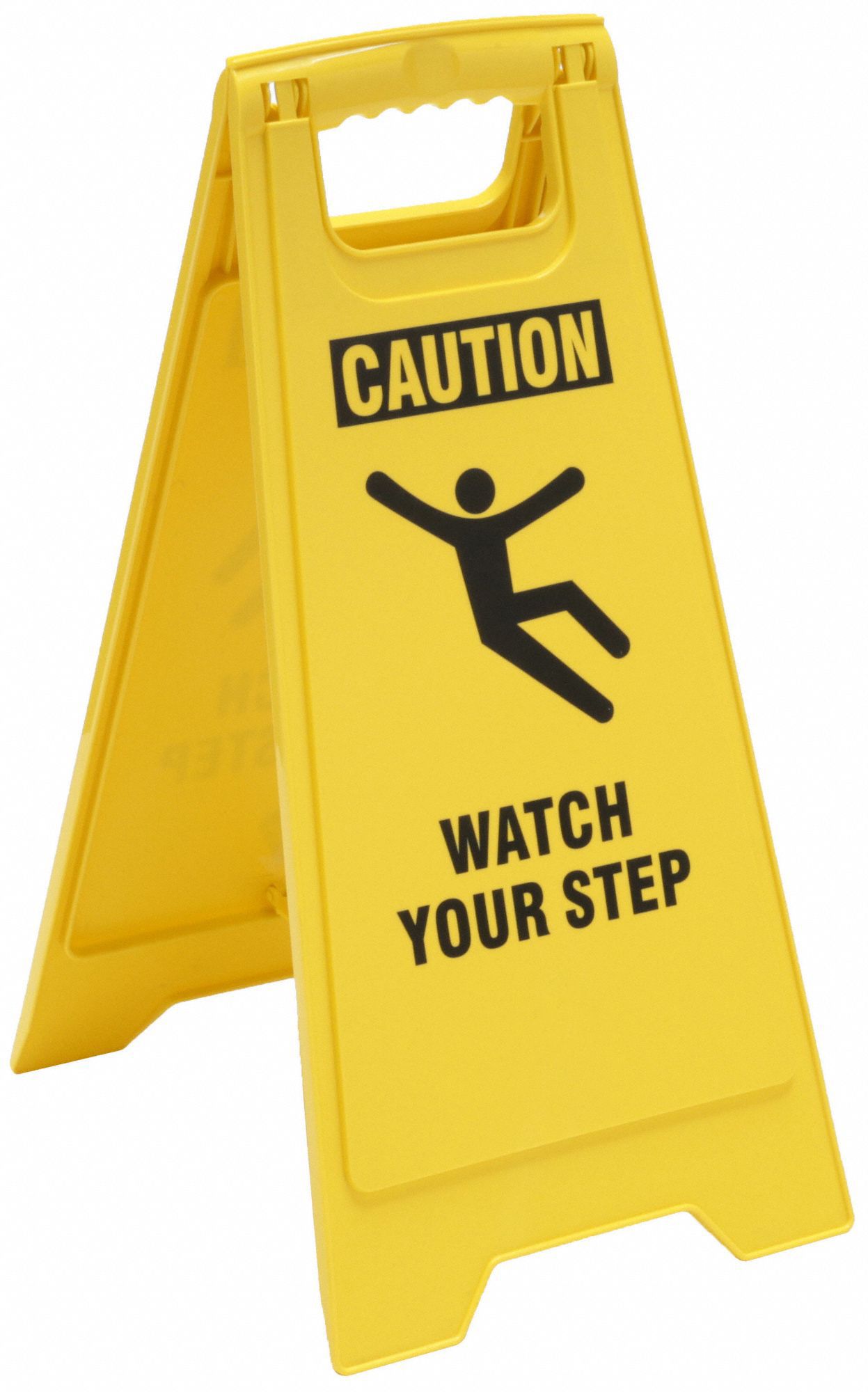 GRAINGER 6DMF8 Floor Sign Yellow Polypropylene 24 in H