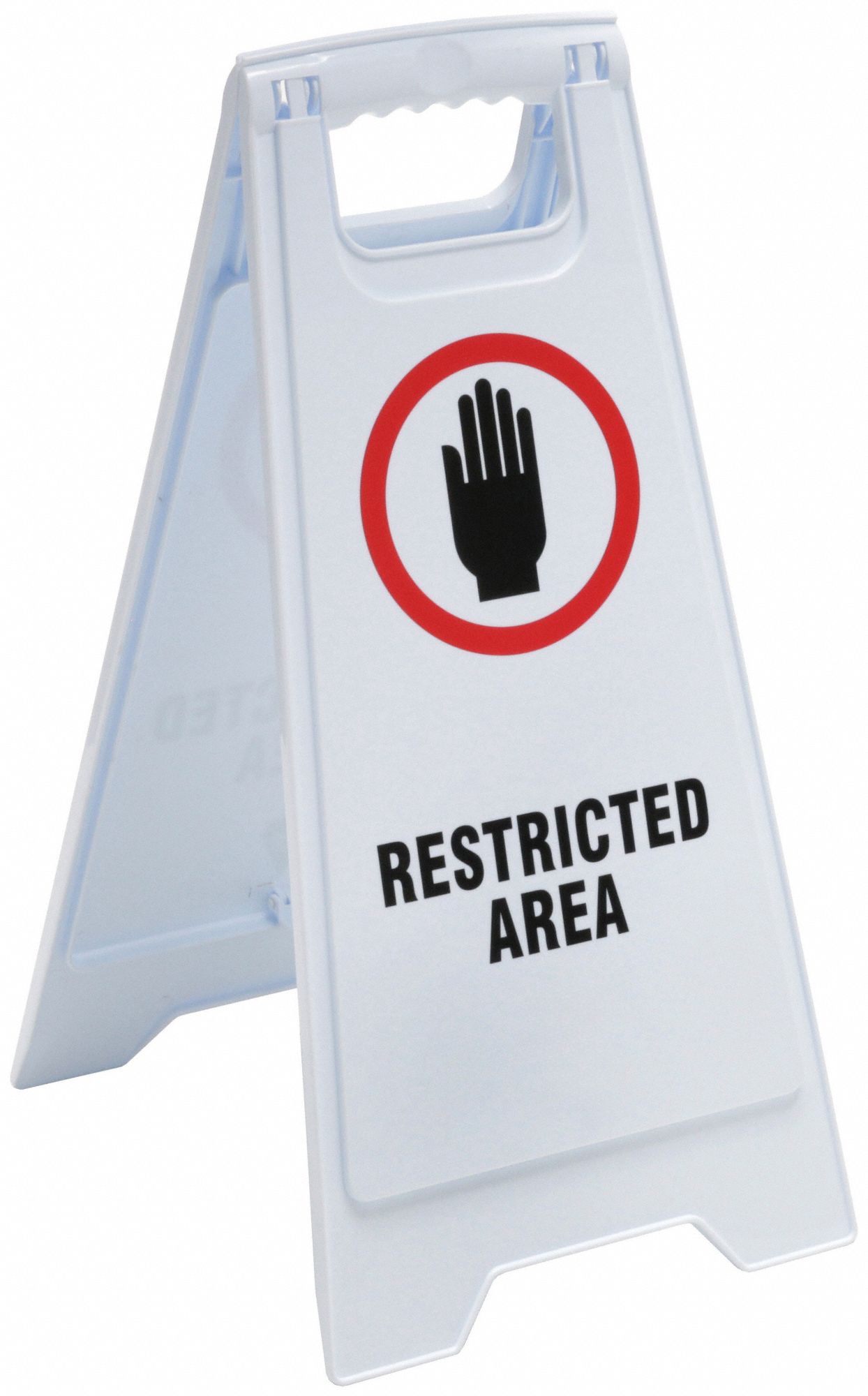 GRAINGER 6DMG8 Floor Sign White Polypropylene 24 in H