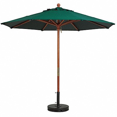 GROSFILLEX 98942031 7ft Wooden Market Umbrella Forest Green
