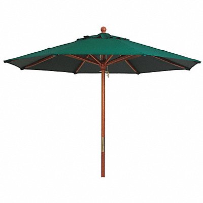 GROSFILLEX 98912031 9ft Wooden Market Umbrella forest green