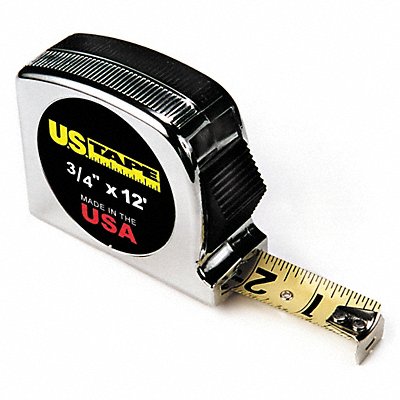 US TAPE 56909 Tape Measure 3/4 In x 16 ft Chrome Ft/In