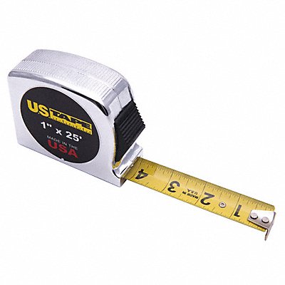 US TAPE 57213 Tape Measure 1 x 25 ft Chrome Ft/In