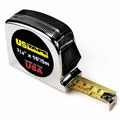 US TAPE 56939 Tape Measure 3/4Inx16 ft Chrome In/Ft/mm