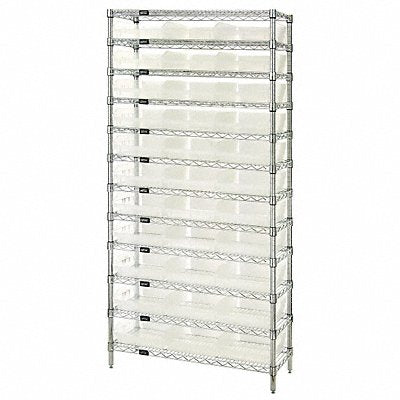 QUANTUM STORAGE SYSTEMS WR12110CL Bin Shelving 18inx74inx36in Clear