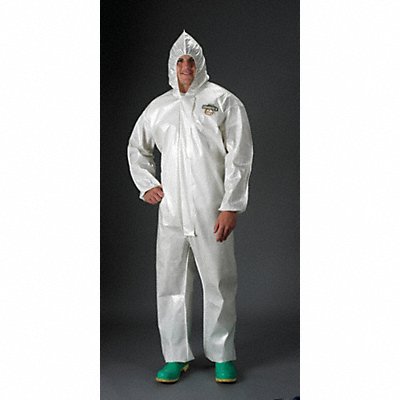 LAKELAND PBLC444282X Hooded Coverall Elastic White 2XL