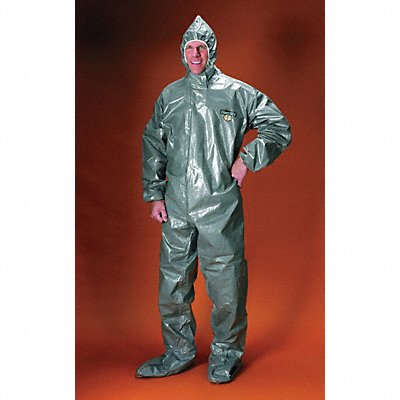 LAKELAND PBLC3T1512X Hooded Coverall With Attached Boot Grey 2XL