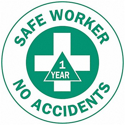 BRADY 49552 Hard Hat Emblem Label Green/White