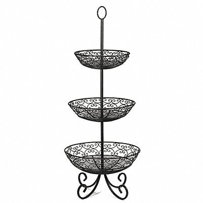 TABLECRAFT PRODUCTS COMPANY BKT3 Food Serving Basket w/Legs 13.87 W Black