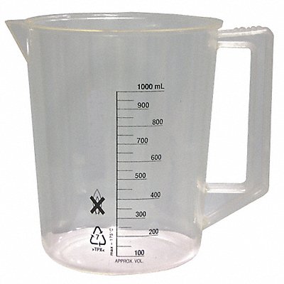 LAB SAFETY SUPPLY 6FAF7 Beaker 1 L 150 mm H 142 mm Dia