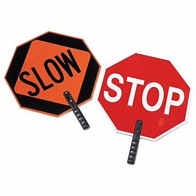 GRAINGER 3852 Paddle Sign Stop/Slow 18 in H