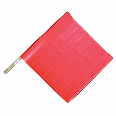 GRAINGER 6FGK7 Handheld Warning Flag Red 18 Wx24 H