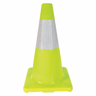 GRAINGER 6FHA6 Traffic Cone 18 In.Fluorescent Lime