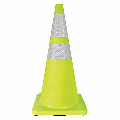 GRAINGER 6FHA7 Traffic Cone 28 In.Fluorescent Lime
