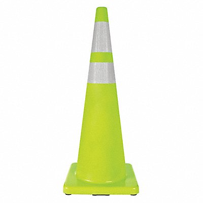 GRAINGER 6FHA8 Traffic Cone 36 In.Fluorescent Lime
