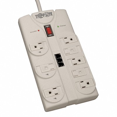 TRIPP LITE TLP808TELTAA Datacom Surge Protector 8 Outlet White