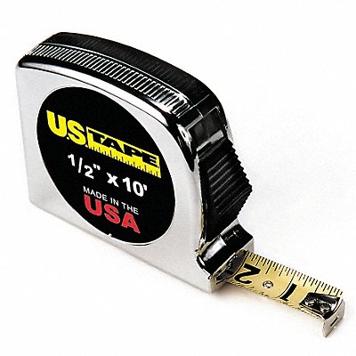 US TAPE 56705 Tape Measure 1/2 In x 10 ft Chrome Ft/In