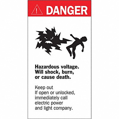 BRADY 46347 Hazardous Voltage Label 8in x 4.5in