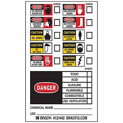 BRADY 121442 RTK Pictogram Label 5 in H 3 in W PK50