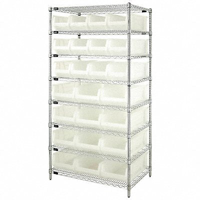 QUANTUM STORAGE SYSTEMS WR8950952CL Bin Shelving 24inx74inx36in Clear