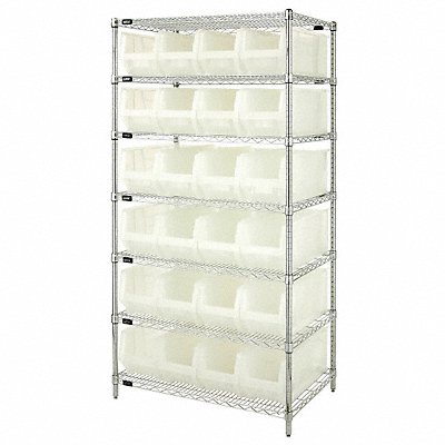QUANTUM STORAGE SYSTEMS WR7951CL Bin Shelving 24inx74inx36in Clear