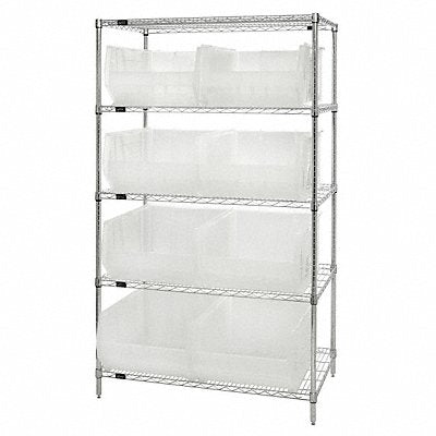 QUANTUM STORAGE SYSTEMS WR5955CL Bin Shelving 24inx74inx42in Clear