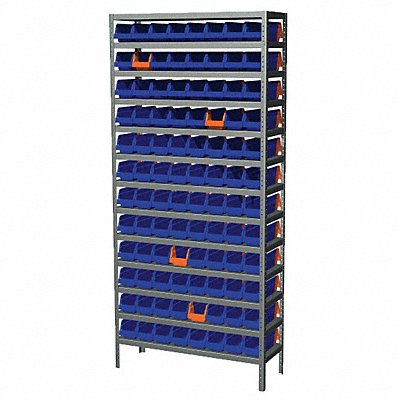 AKRO-MILS AS127936442B K6927 Bin Shelving 12x79x36in Blue Orange