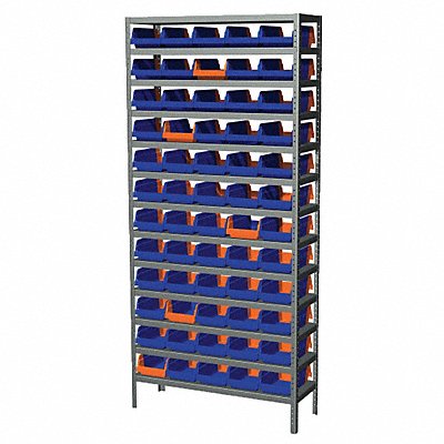 AKRO-MILS AS127936462B K6926 Bin Shelving 12x79x36in Blue Orange