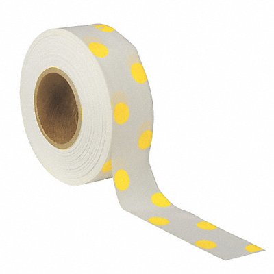 GRAINGER PDWY200 Flagging Tape Wh/Yellow 300 ft x 1-3/16 In