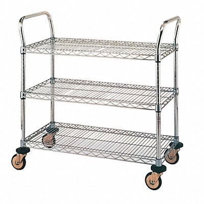 METRO MW712 Utility Cart SS 3 Wire Shelves 24Wx36L