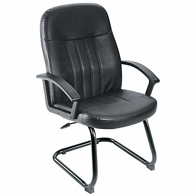GRAINGER 6GNN5 Guest Chair Leather Black 41 in H