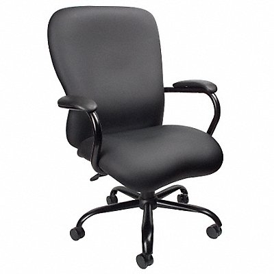 GRAINGER 6GNN9 Executive Chair Vinyl Black 19-22 Seat Ht