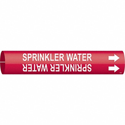 BRADY 4128A Pipe Marker Sprinkler Water 13/16in H 4/5in W