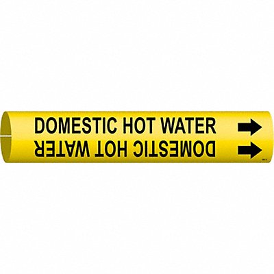 BRADY 4051A Pipe Marker Domestic Hot Water 13/16in H