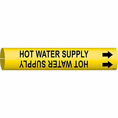 BRADY 4082B Pipe Marker Hot Watr Spply 7/8in H 7/8in W