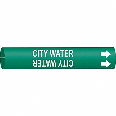 BRADY 4028A Pipe Marker City Water 13/16in H 4/5in W