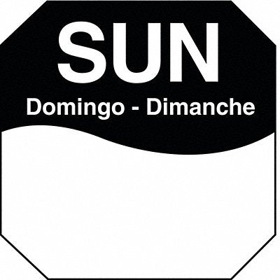 DAYMARK 1100607 D5402 Day Label Black PK1000