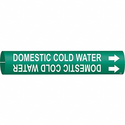 BRADY 4048B Pipe Marker Domestic Cold Water 7/8in H