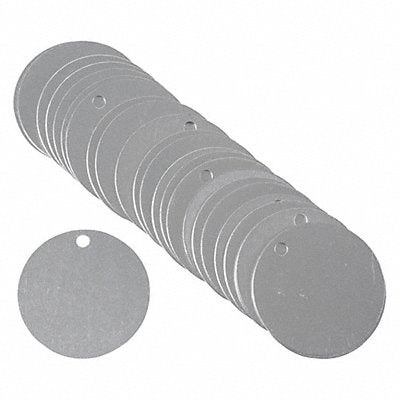 BRADY 49904 Blank Tag Aluminum 1 1/2in W Silver PK25